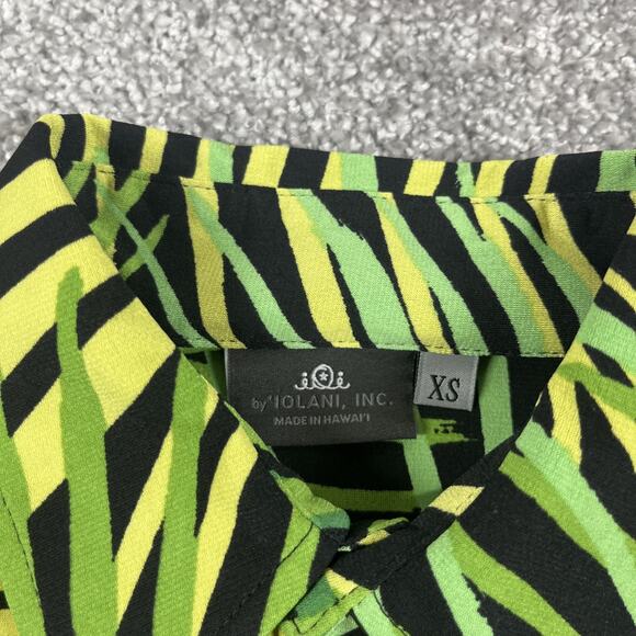 Ioi Iolani Hawaiian Polo Shirt Mens Extra Small Palm Stretch Made in Hawaii - Picture 5 of 10